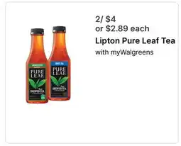 Walgreens Lipton Pure Leaf Tea offer