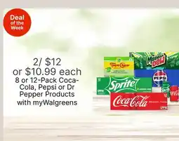Walgreens 8 or 12-Pack Coca-Cola, Pepsi or Dr Pepper Products offer