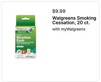 Walgreens Walgreens Smoking Cessation, 20 ct offer