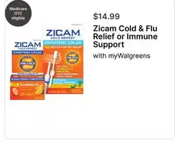 Walgreens Zicam Cold & Flu Relief or Immune Support offer