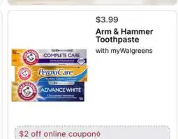 Walgreens Arm & Hammer Toothpaste offer