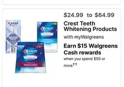 Walgreens Crest Teeth Whitening Products offer