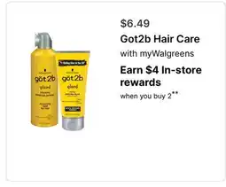 Walgreens Got2b Hair Care offer