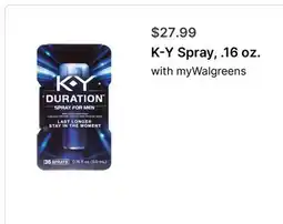 Walgreens K-Y Spray, with myWalgreens offer