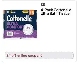 Walgreens 4-Pack Cottonelle Ultra Bath Tissue offer