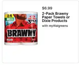 Walgreens 2-Pack Brawny Paper Towels or Dixie Products offer