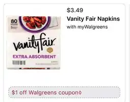 Walgreens Vanity Fair Napkins offer