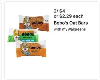 Walgreens Bobo's Oat Bars offer