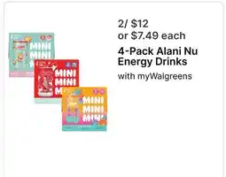 Walgreens 4-Pack Alani Nu Energy Drinks offer