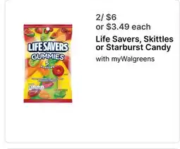 Walgreens Life Savers, Skittles or Starburst Candy offer