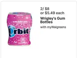 Walgreens Wrigley's Gum Bottles offer