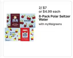 Walgreens 8-Pack Polar Seltzer Water offer