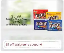 Walgreens M&M's Share Size Candy offer