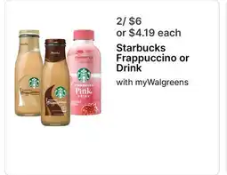 Walgreens Starbucks Frappuccino or Drink offer