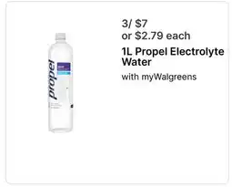 Walgreens 1L Propel Electrolyte Water offer