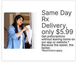 Walgreens Same Day Rx Delivery offer