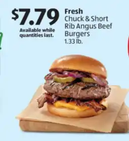Aldi Fresh Chuck & Short Rib Angus Beef Burgers offer
