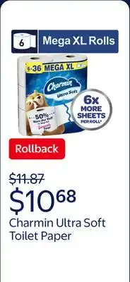 Walmart Charmin Toilet Paper Ultra Soft offer