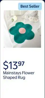 Walmart Mainstays Flower Shaped Rug, Teal offer