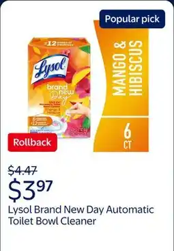 Walmart Lysol Brand New Day Automatic Toilet Bowl Click Gel Cleaner, Mango & Hibiscus, 6 Count offer