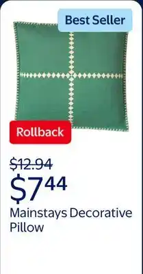 Walmart Mainstays by Becky G. & Alejandra Decorative Pillow offer