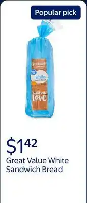 Walmart Great Value White Sandwich Bread offer
