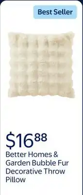 Walmart Better Homes & Garden Bubble Fur Decorative Throw Pillow For Adult offer
