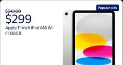 Walmart 2025 Apple 11-inch iPad A16 Wi-Fi 128GB offer