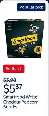 Walmart Smartfood Popcorn White Cheddar Flavored Popcorn Snacks, 0.625 oz Bags offer