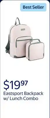 Walmart Eastsport Backpack w/ Lunch Combo, Rose Sand offer