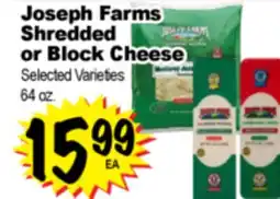 Superior Grocers Joseph Farms Shredded or Block Cheese offer
