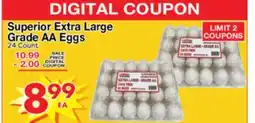 Superior Grocers Superior Extra Large Grade AA Eggs offer