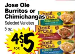 Superior Grocers Jose Ole Burritos or Chimichangas offer