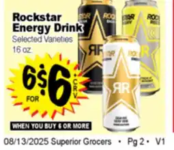 Superior Grocers Rockstar Energy Drink offer