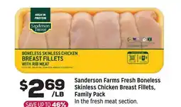 Grocery Outlet Sanderson Farms Fresh Boneless Skinless Chicken Breast Fillets, Family Pack offer
