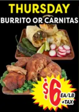 Superior Grocers BURRITO OR CARNITAS offer