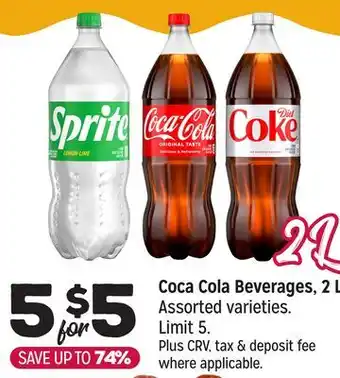 Grocery Outlet Coca Cola Beverages, 2 L offer