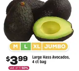 Grocery Outlet Large Hass Avocados, 4 ct bag offer