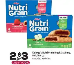 Grocery Outlet Kellogg's Nutri Grain Breakfast Bars 8 ct, 10.4 oz offer