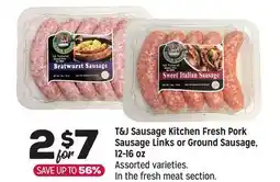 Grocery Outlet T&J Sausage Kitchen Fresh Pork Sausage Links or Ground Sausage, 12-16 oz offer