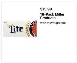 Walgreens 18-Pack Miller Products offer