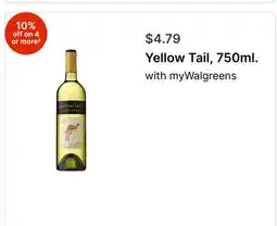 Walgreens Yellow Tail, 750ml offer
