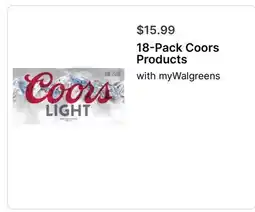 Walgreens 18-Pack Coors Products offer