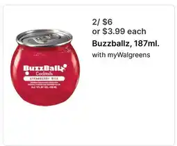 Walgreens Buzzballz, 187ml offer
