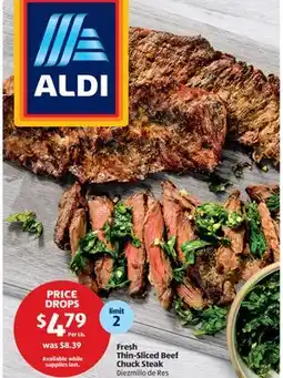 Aldi Fresh Thin-Sliced Beef Chuck Steak offer