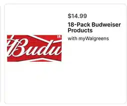 Walgreens 18-Pack Budweiser Products offer