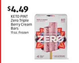 Aldi KETO PINT Zero Triple Berry Cream Bars offer
