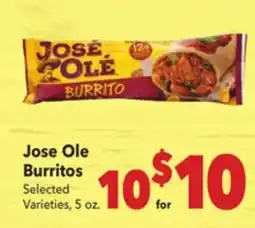 Vallarta Supermarkets Jose Ole Burritos offer