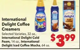 Vallarta Supermarkets International Delight Coffee Creamers offer