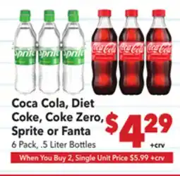 Vallarta Supermarkets Coca Cola, Diet Coke, Coke Zero, Sprite or Fanta offer